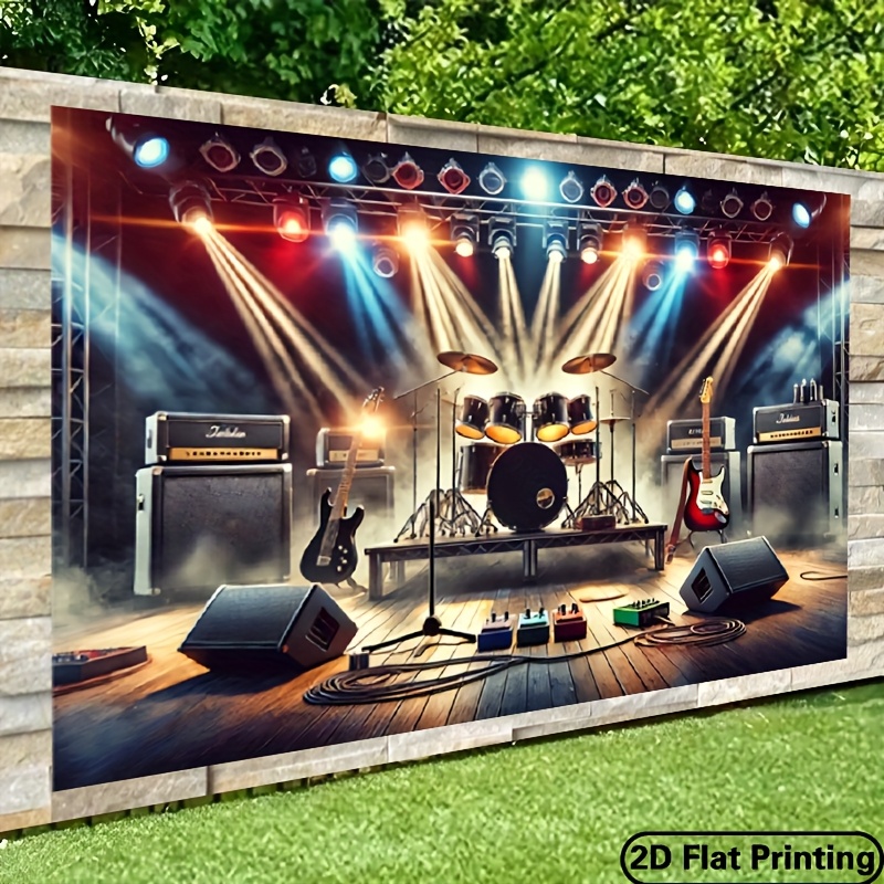 Photography Lighting Background - ไฟประดับตัวอักษร 2 มิติ แบบแบน ฉากหลังผ้าทอสไตล์วินเทจ ตัวอักษรสีสันสดใส