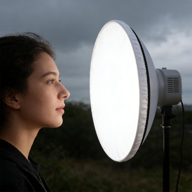 Photography Lighting Beauty Dish - 42 ซม.Diffuser โคมไฟผ้า Diffuser Reflector โคมไฟถุงเท้าสำหรับกระพริบ