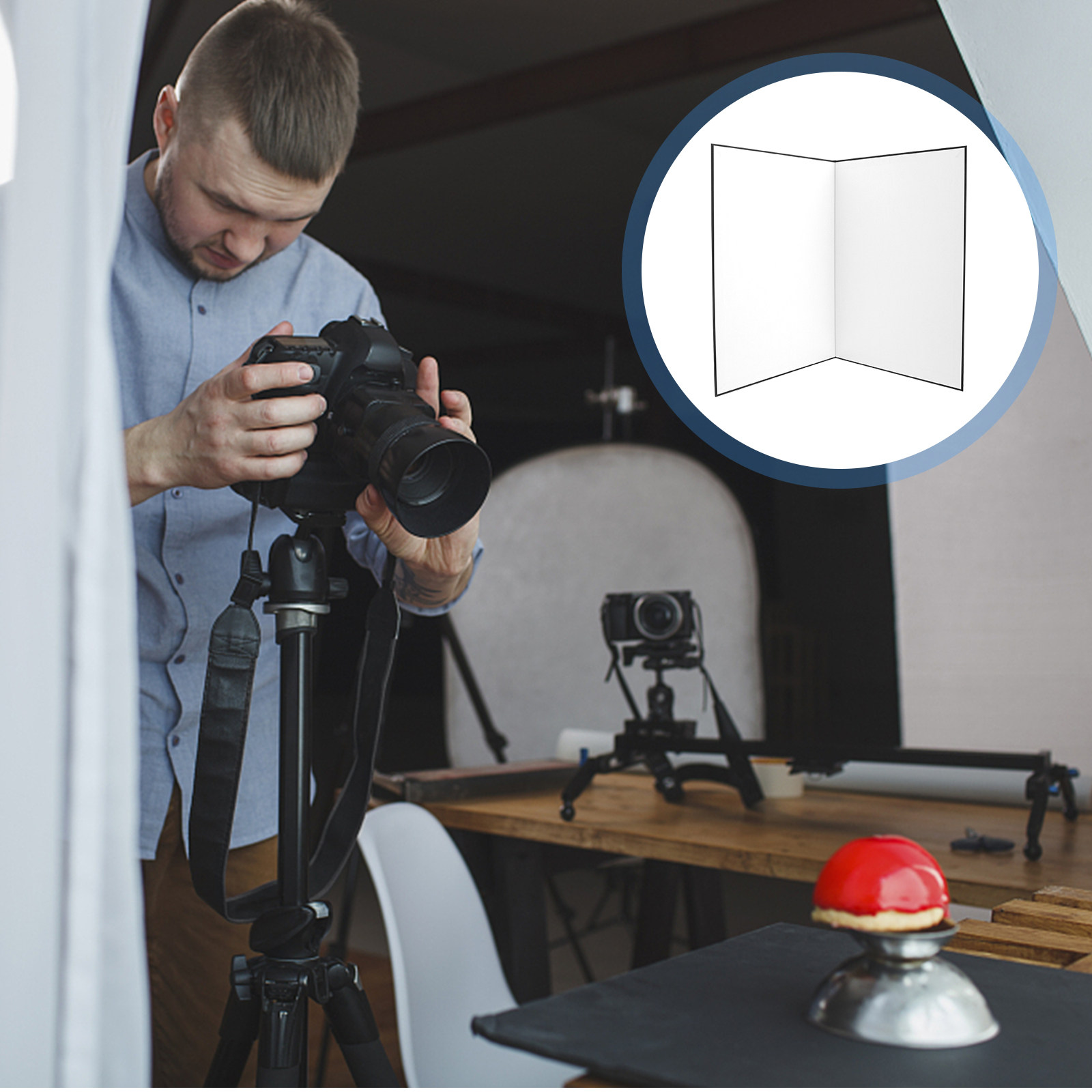 Photography Lighting For Food - แผ่นสะท้อนแสงสำหรับถ่ายภาพแบบพับได้ A3 ดีไซน์สองด้าน สำหรับถ่ายภาพเครื่องประดับ เครื่องสำอาง อาหาร