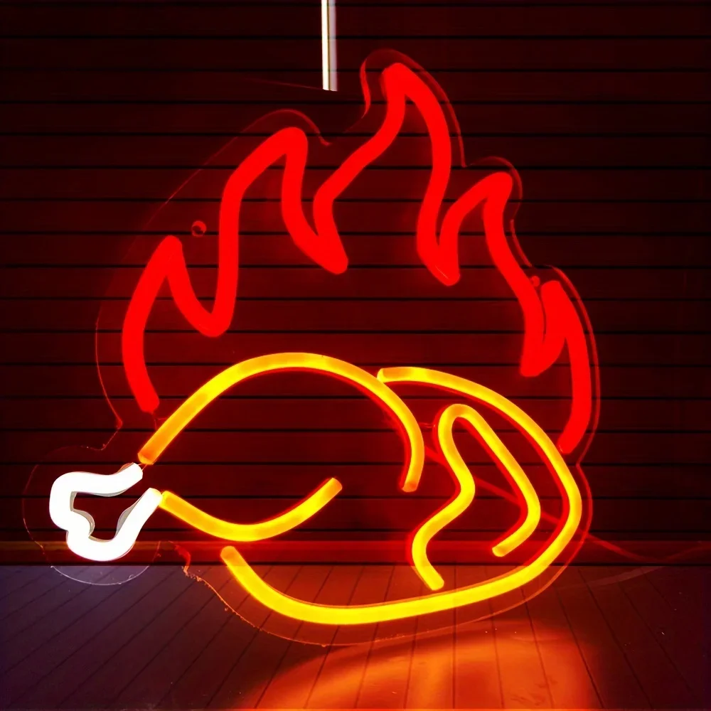 ป้ายไฟนีออนรูปไก่ย่างไฟ LED สั - Photography Lighting For Food บทวิจารณ์และราคา