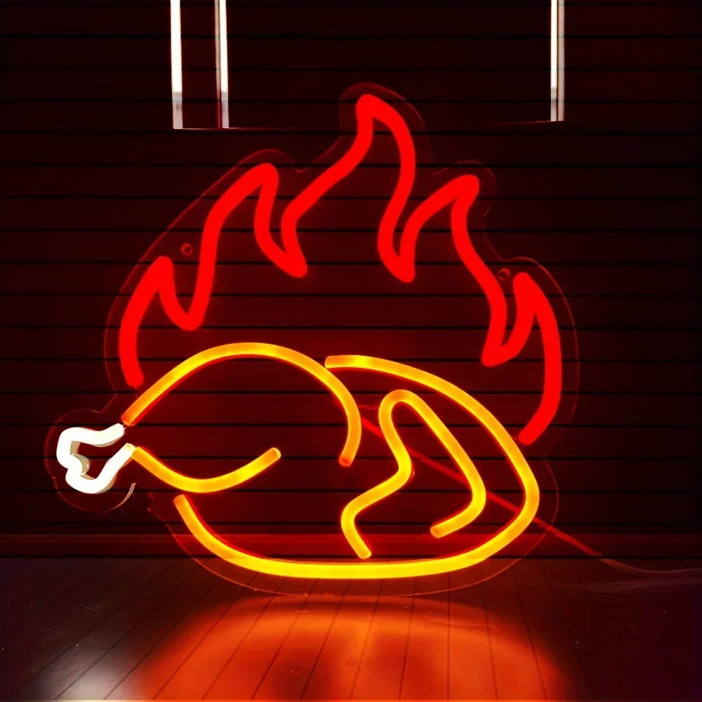 ป้ายไฟนีออนรูปไก่ย่างไฟ LED สั - Photography Lighting For Food บทวิจารณ์และราคา