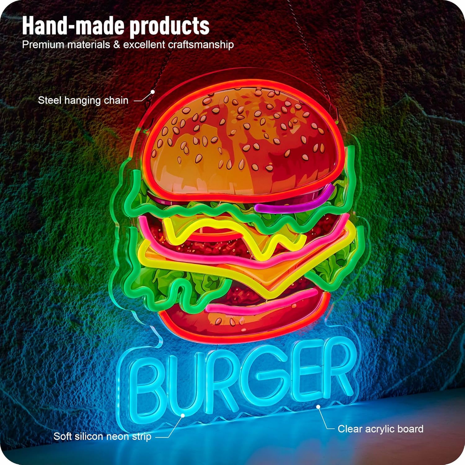 ป้ายไฟนีออนรูปเบอร์เกอร์ ไฟตกแ - Photography Lighting For Food บทวิจารณ์และราคา