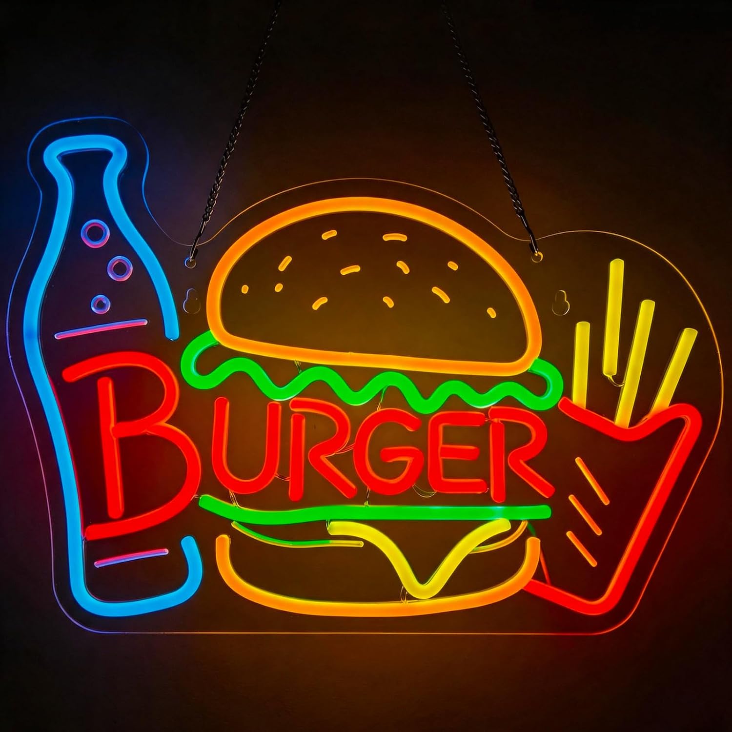 ป้ายไฟนีออนรูปเบอร์เกอร์ ไฟตกแ - Photography Lighting For Food บทวิจารณ์และราคา