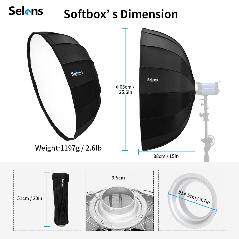 Selens Diffuser Reflector Para - Photography Lighting Beauty Dish บทวิจารณ์และราคา