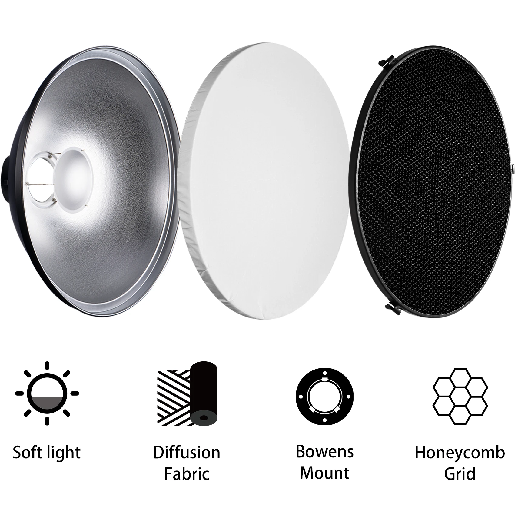 เซลเลนส์ 55 ซม. สะท้อนแสงภายใน - Photography Lighting Beauty Dish บทวิจารณ์และราคา