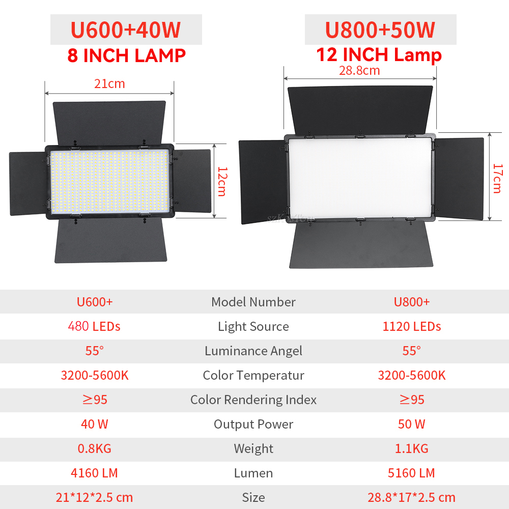 U800 U600 LED Photo Studio แฟล - Video Light Panel Led บทวิจารณ์และราคา